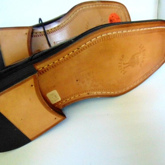 DAVID EDEN Genuine Lizard Ostrich Two Tone Dress Shoes Oxfords Size US 8 Navy
